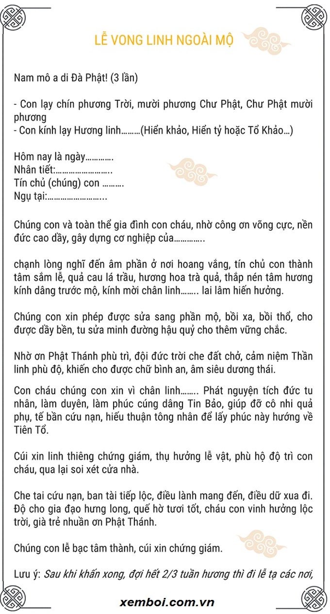 Văn khấn tảo mộ dịp Tết Thanh Minh